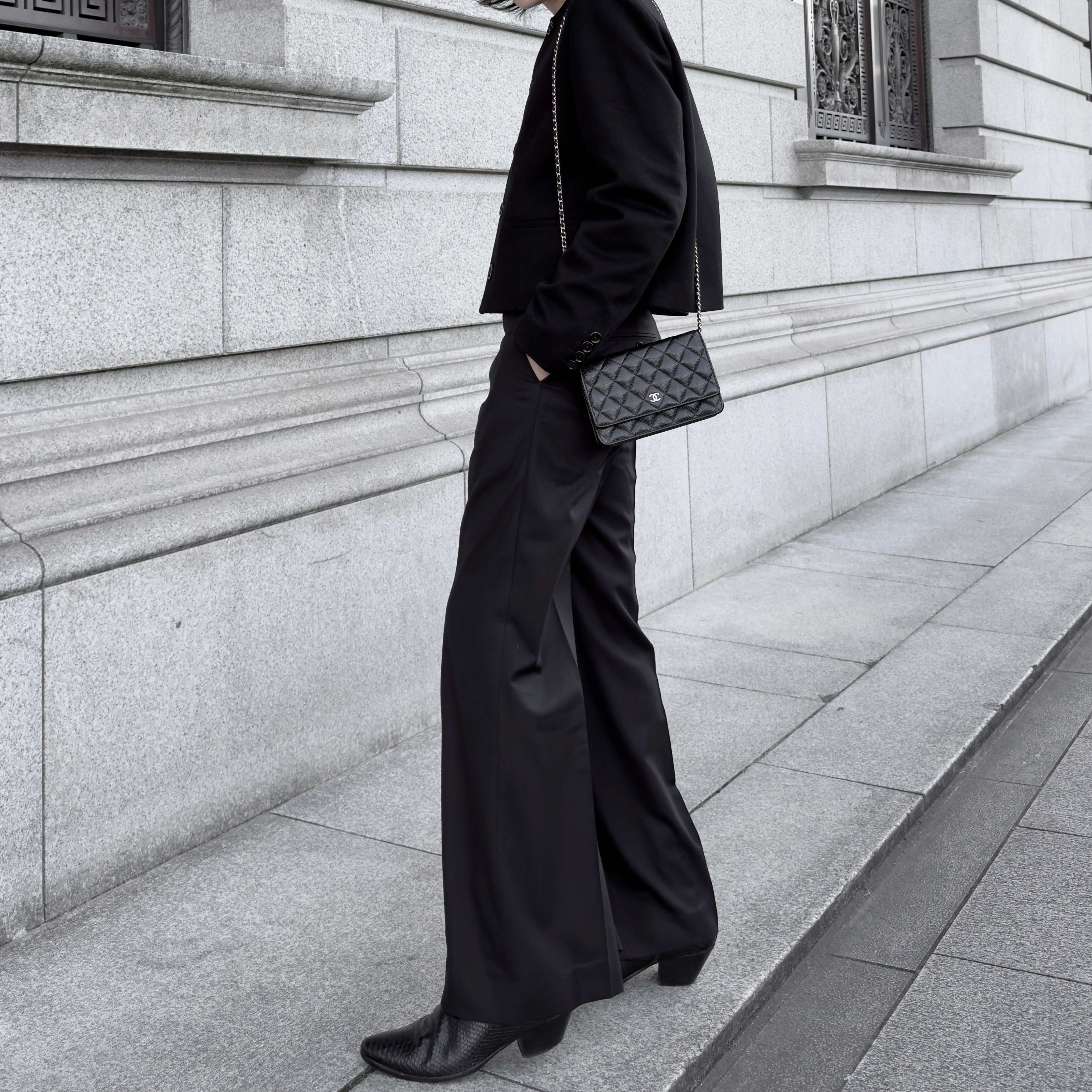 Wool Wide Flare Slacks