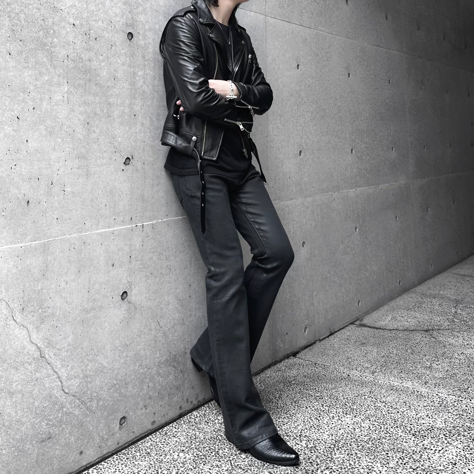 Coated Flare Denim Coated Flare Denim