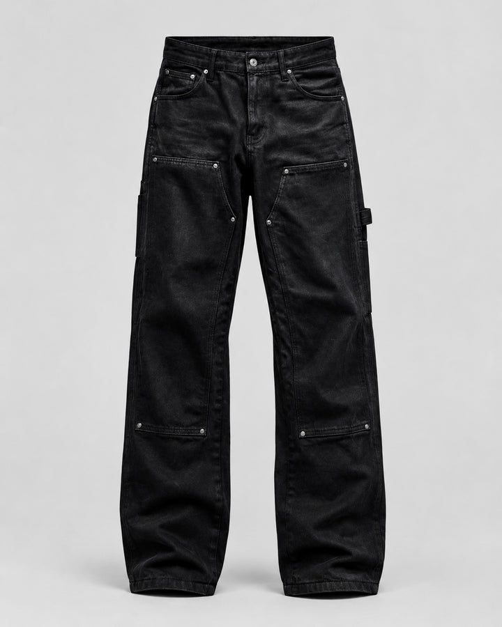 【10月POP-UP先行販售】"Coated Carpenter Double Knee Jeans"