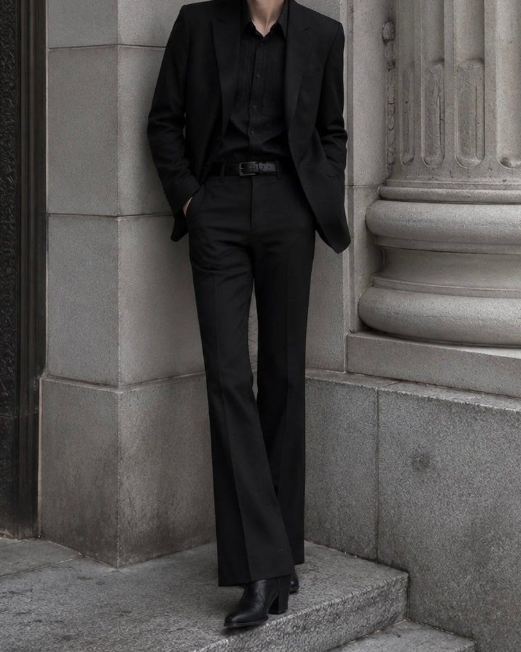"Flare Slacks" (Black) 