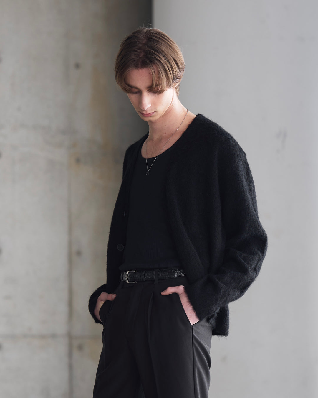 "Wool Mohair Cardigan"