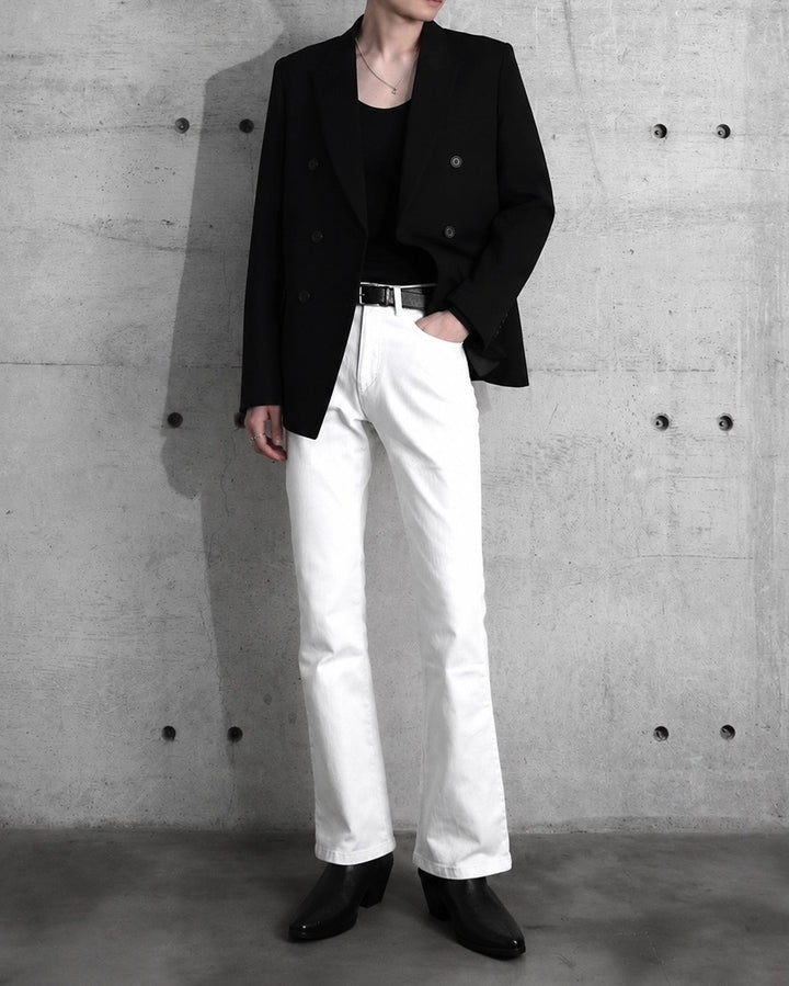 "Flare Denim Pants" White 