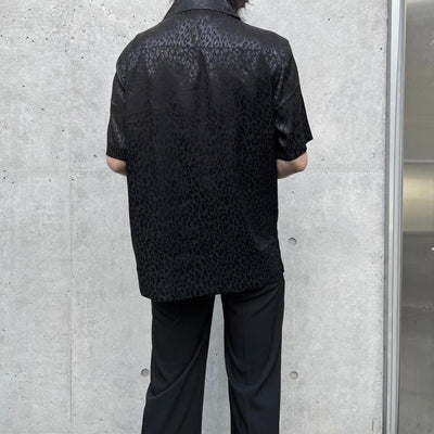 【即納】"Leopard Short Sleeve Shirt" (Black)