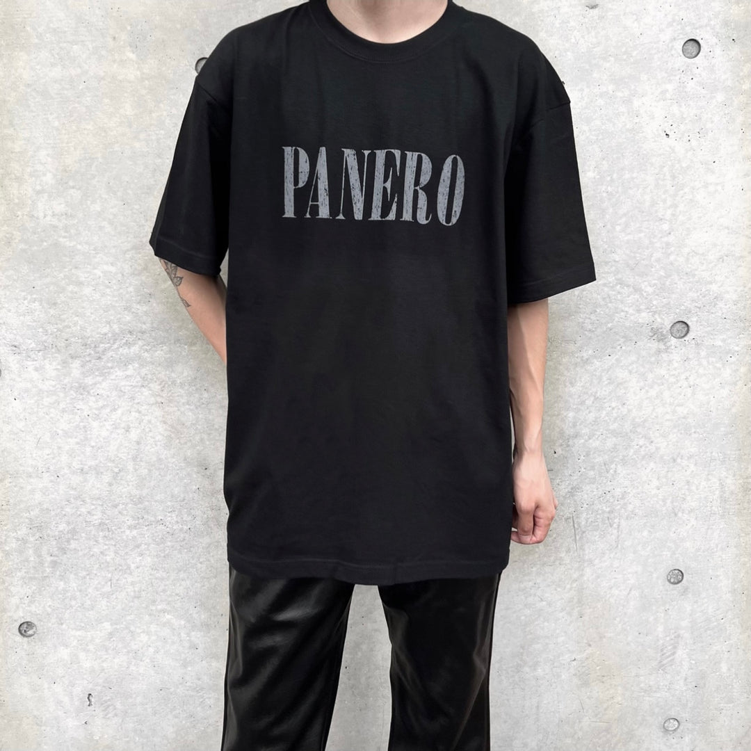 "Grunge logo T-shirt" (Black × Gray)