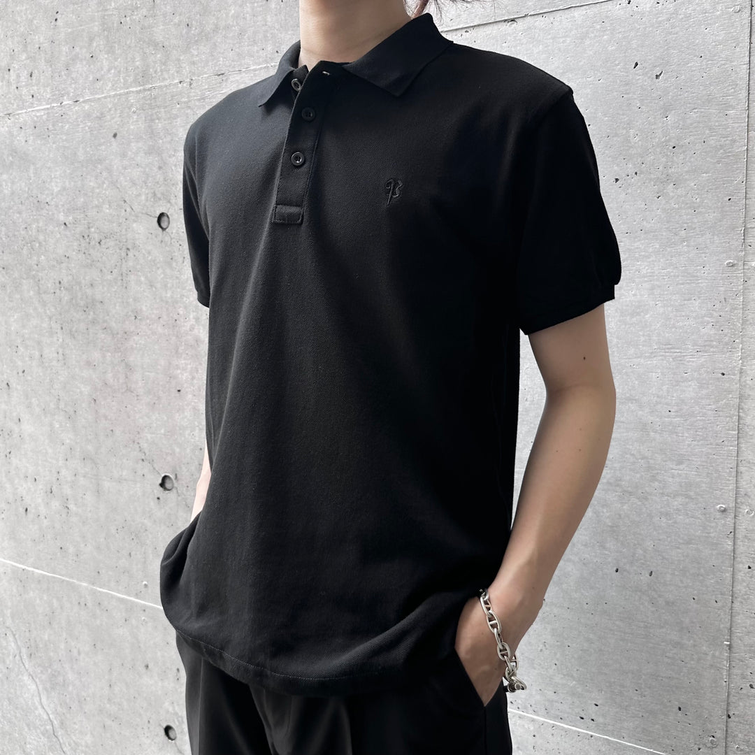"Embroidery Logo Polo-shirt" Black