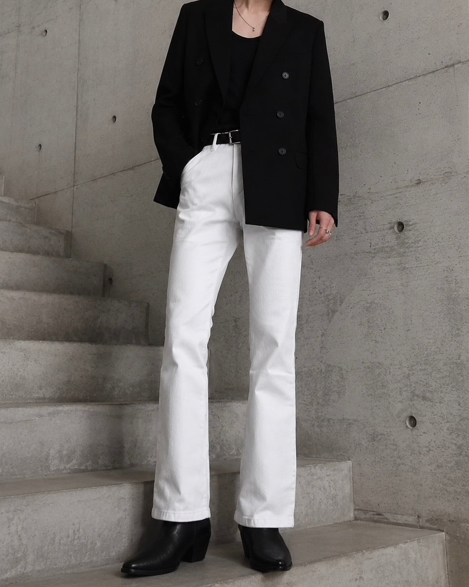 "Flare Denim Pants" White 