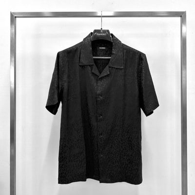 【即納】"Leopard Short Sleeve Shirt" (Black)