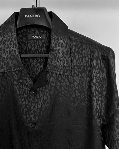 [Instant delivery]"Leopard Viscose shirt"Leopard viscose shirt (black)