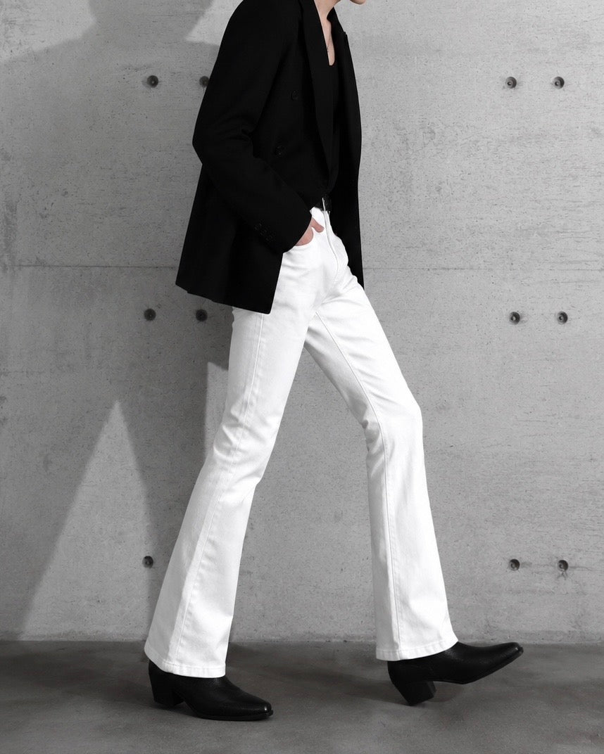 "Flare Denim Pants" White 
