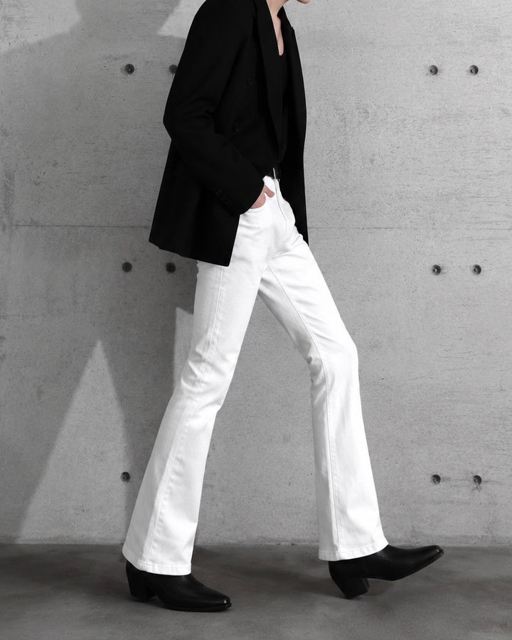 "Flare Denim Pants" White 