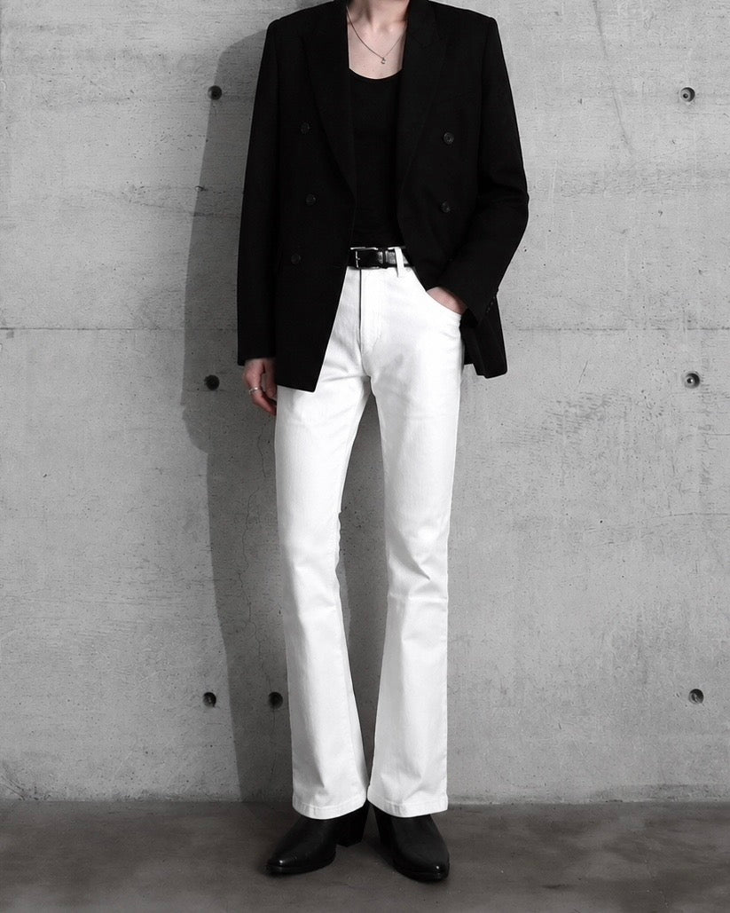 "Flare Denim Pants" White 