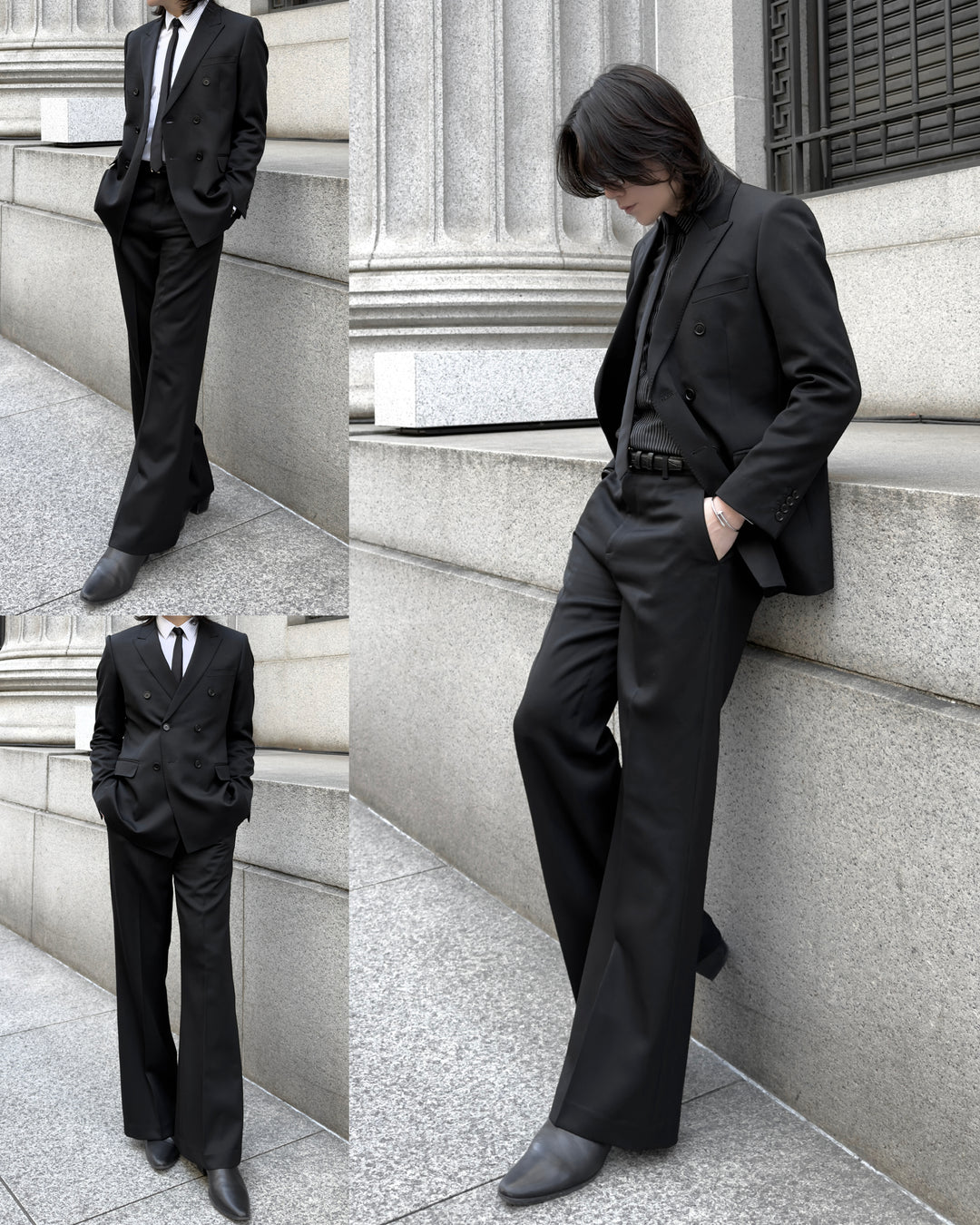 "Wool Wide Flare Slacks" 