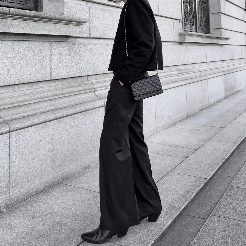 Wool Wide Flare Slacks