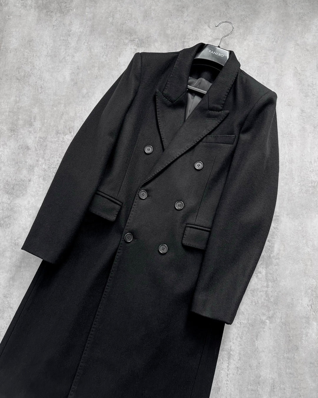 “Double Breasted Wool Coat”