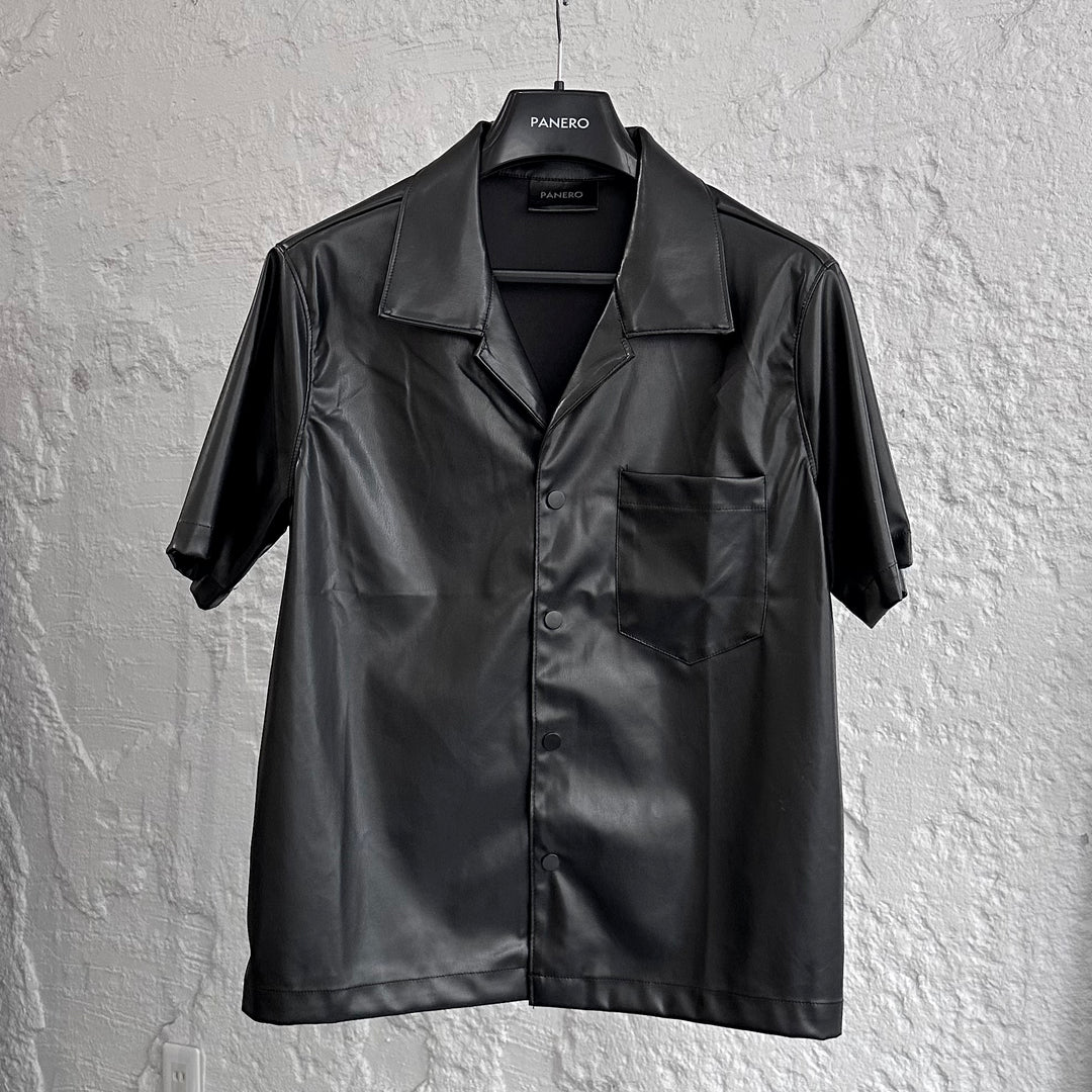 "Leather Short Sleeve Shirt"