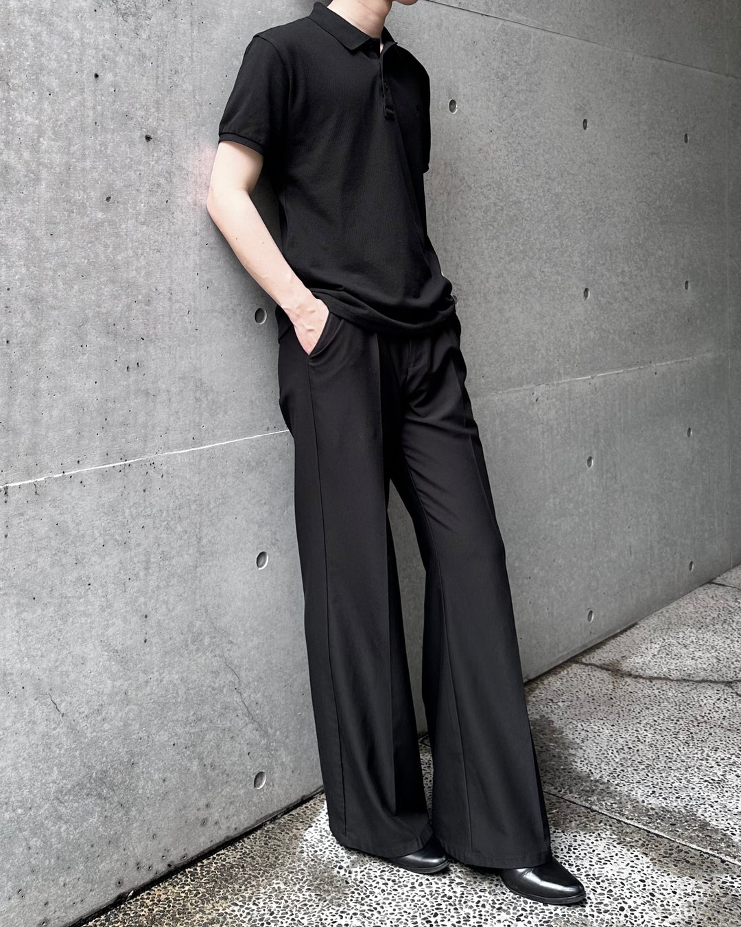 "Embroidery Logo Polo-shirt" Black