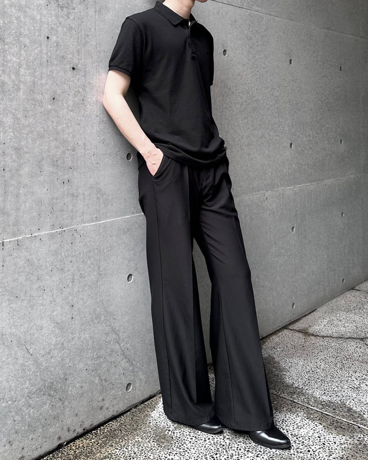 "Embroidery Logo Polo-shirt" Black