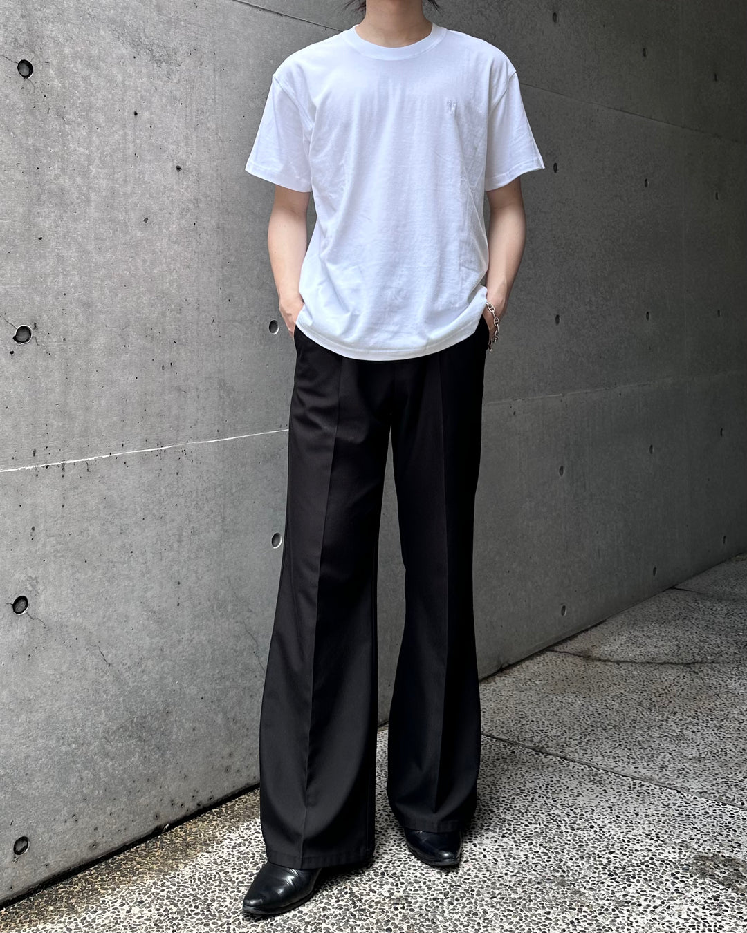 "Embroidery Logo T-shirt" (Bk/Gr/Wh)