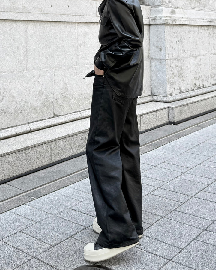 【7/4発売】"Coated Wide Flare Jeans"
