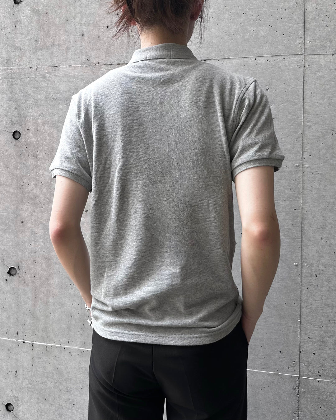 "Embroidery Logo Polo-shirt" Gray