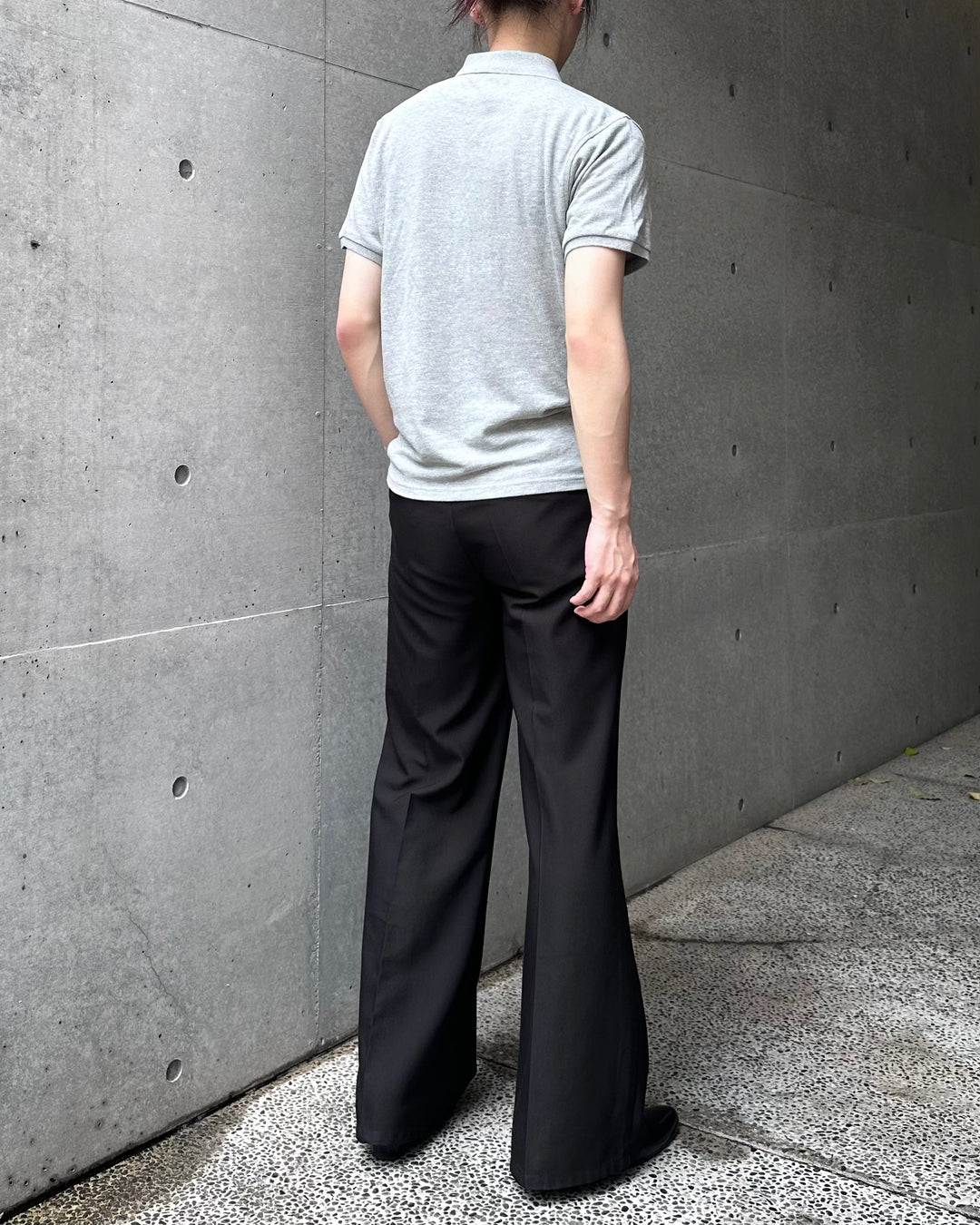 "Embroidery Logo Polo-shirt" Gray