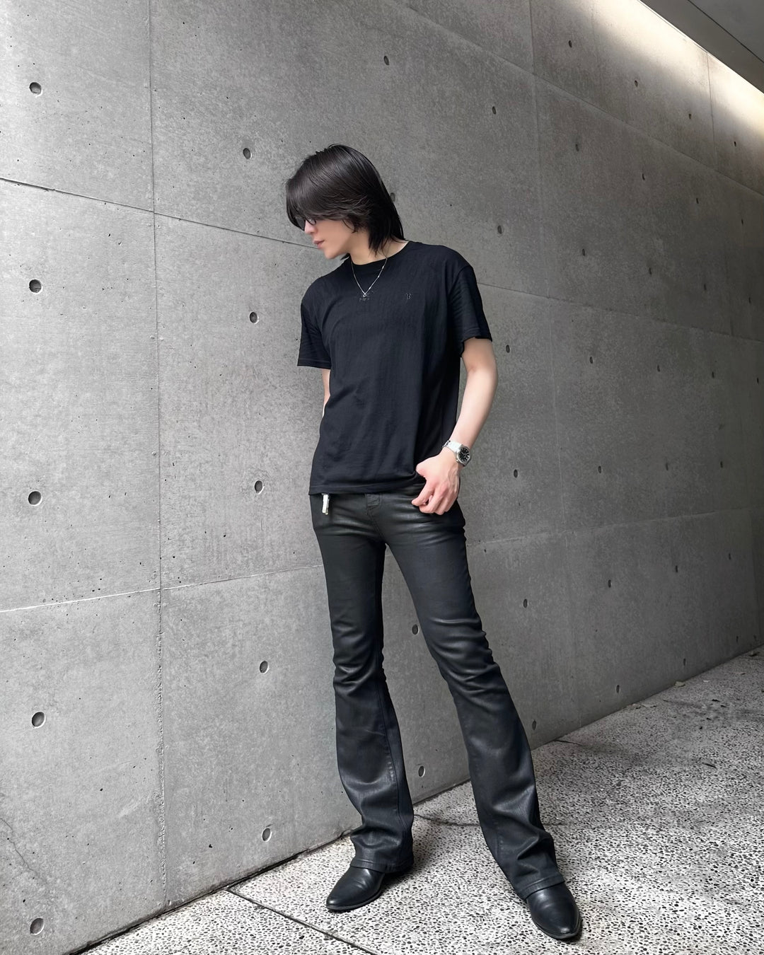 "Embroidery Logo T-shirt" (Bk/Gr/Wh)