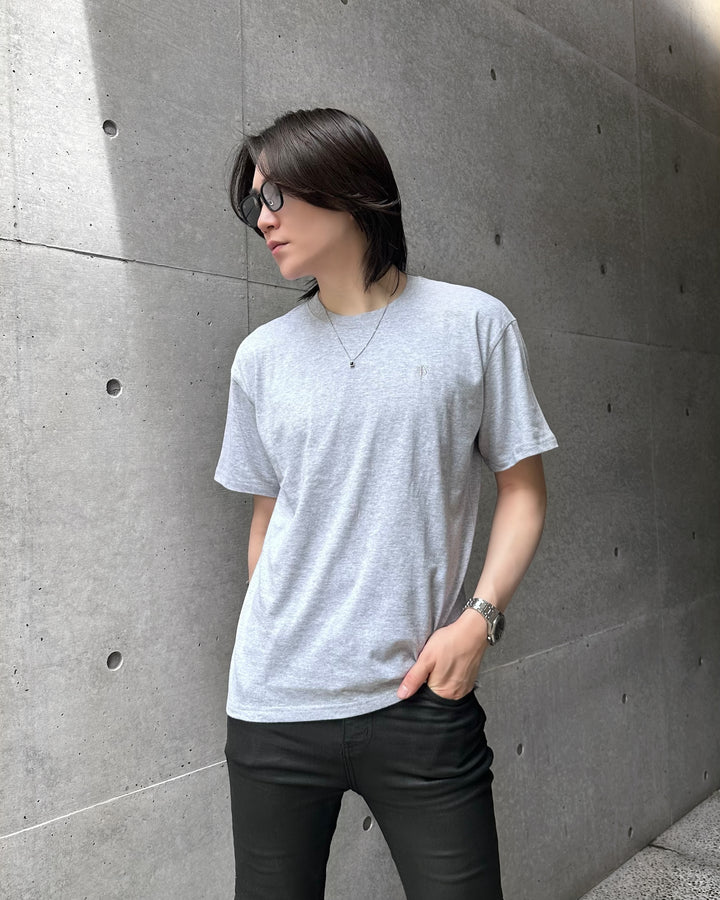 "Embroidery Logo T-shirt" (Bk/Gr/Wh)