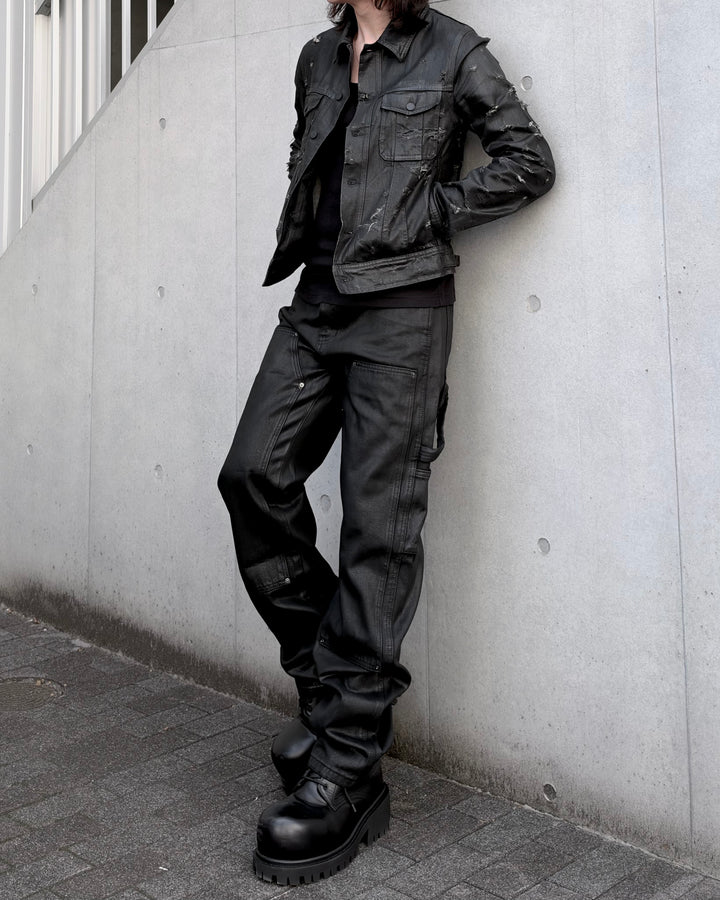 【10月POP-UP先行販售】"Coated Carpenter Double Knee Jeans"