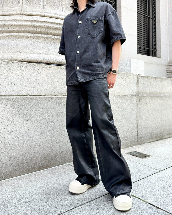 【7/4発売】"Coated Wide Flare Jeans"