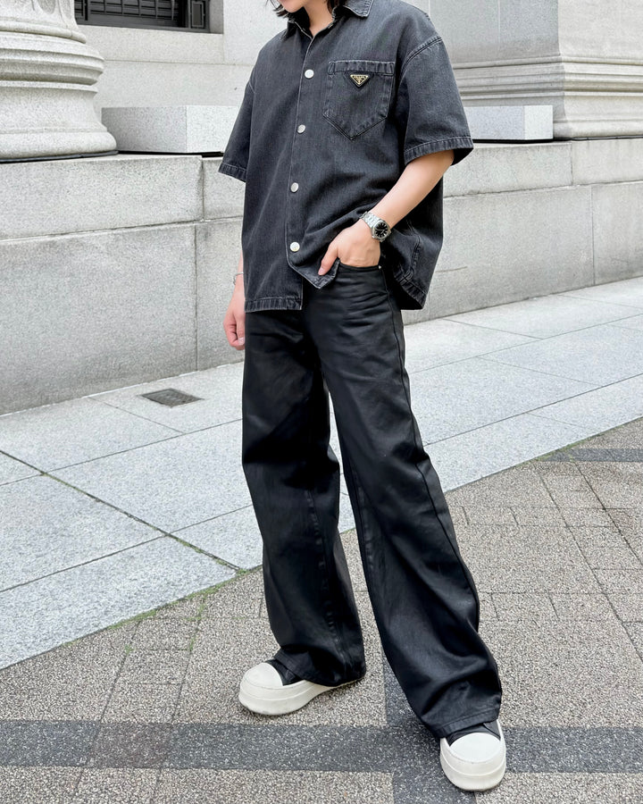 【7/4発売】"Coated Wide Flare Jeans"