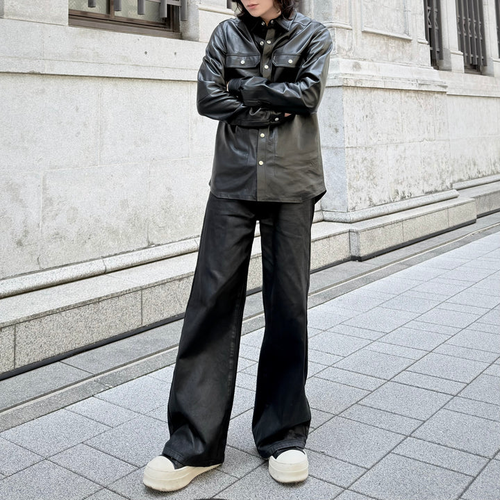 【7/4発売】"Coated Wide Flare Jeans"