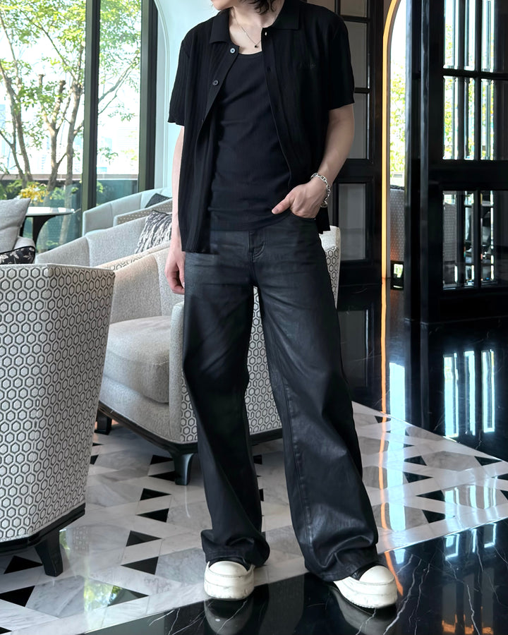 【7/4発売】"Coated Wide Flare Jeans"