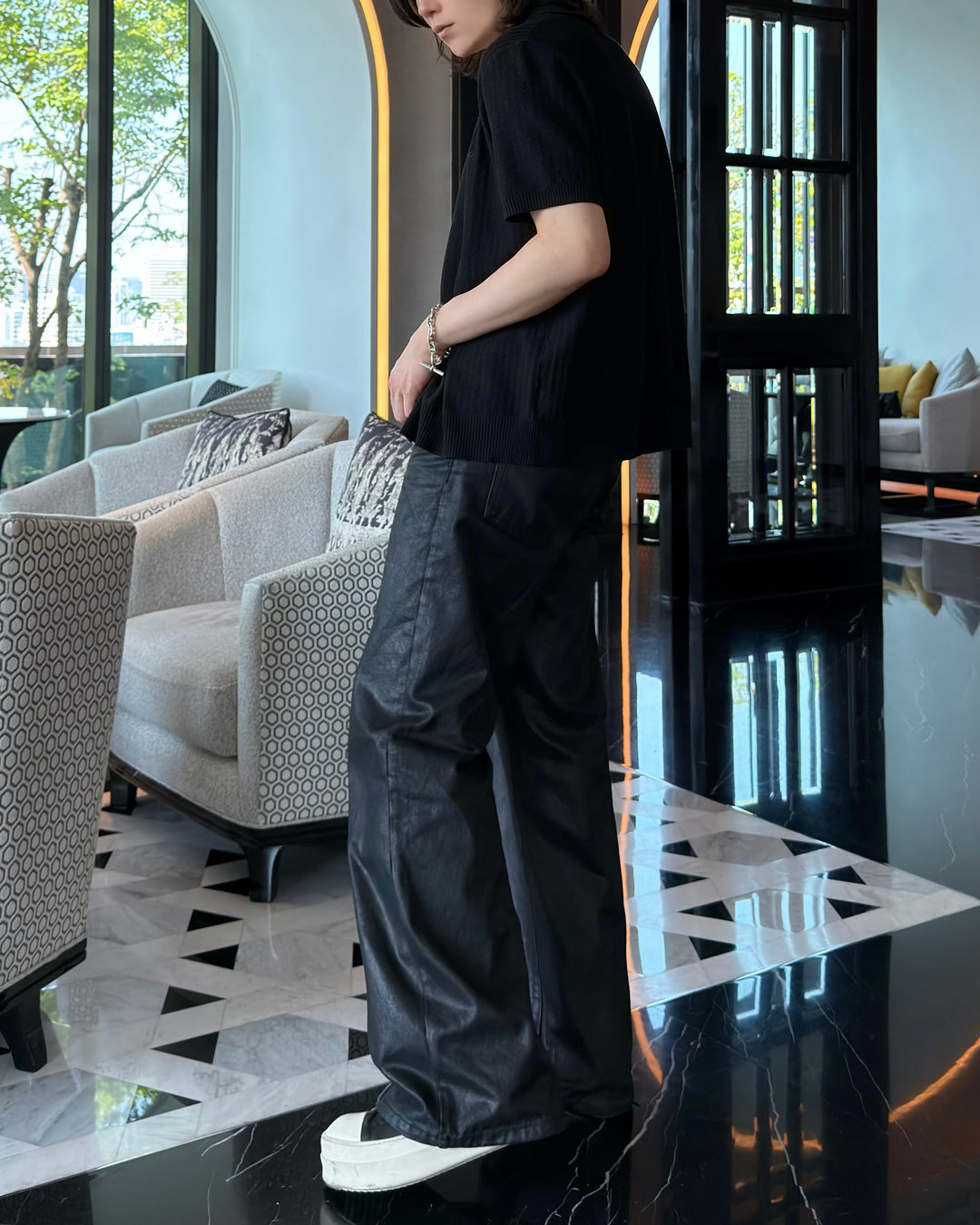 【7/4発売】"Coated Wide Flare Jeans"