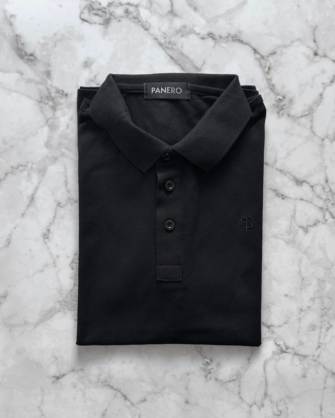 "Embroidery Logo Polo-shirt" Black