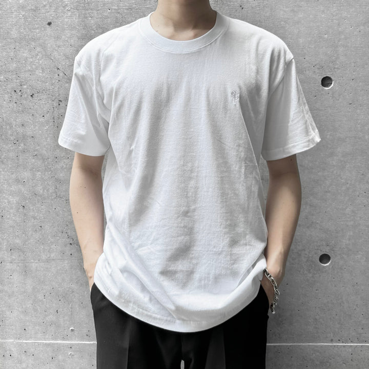 "Embroidery Logo T-shirt" (Bk/Gr/Wh)