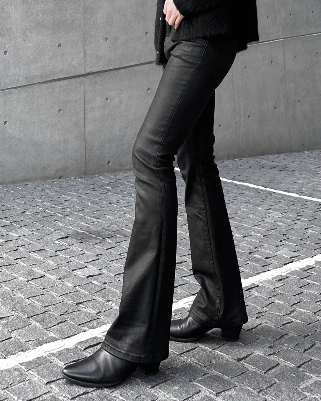 Coated Flare Denim Coated Flare Denim