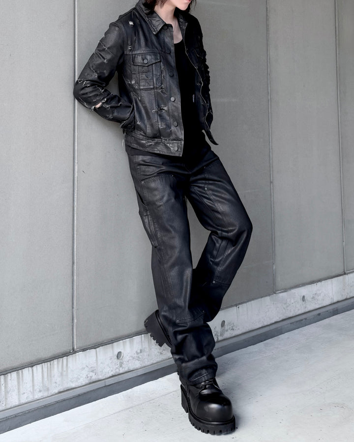 【10月POP-UP先行販售】"Coated Carpenter Double Knee Jeans"