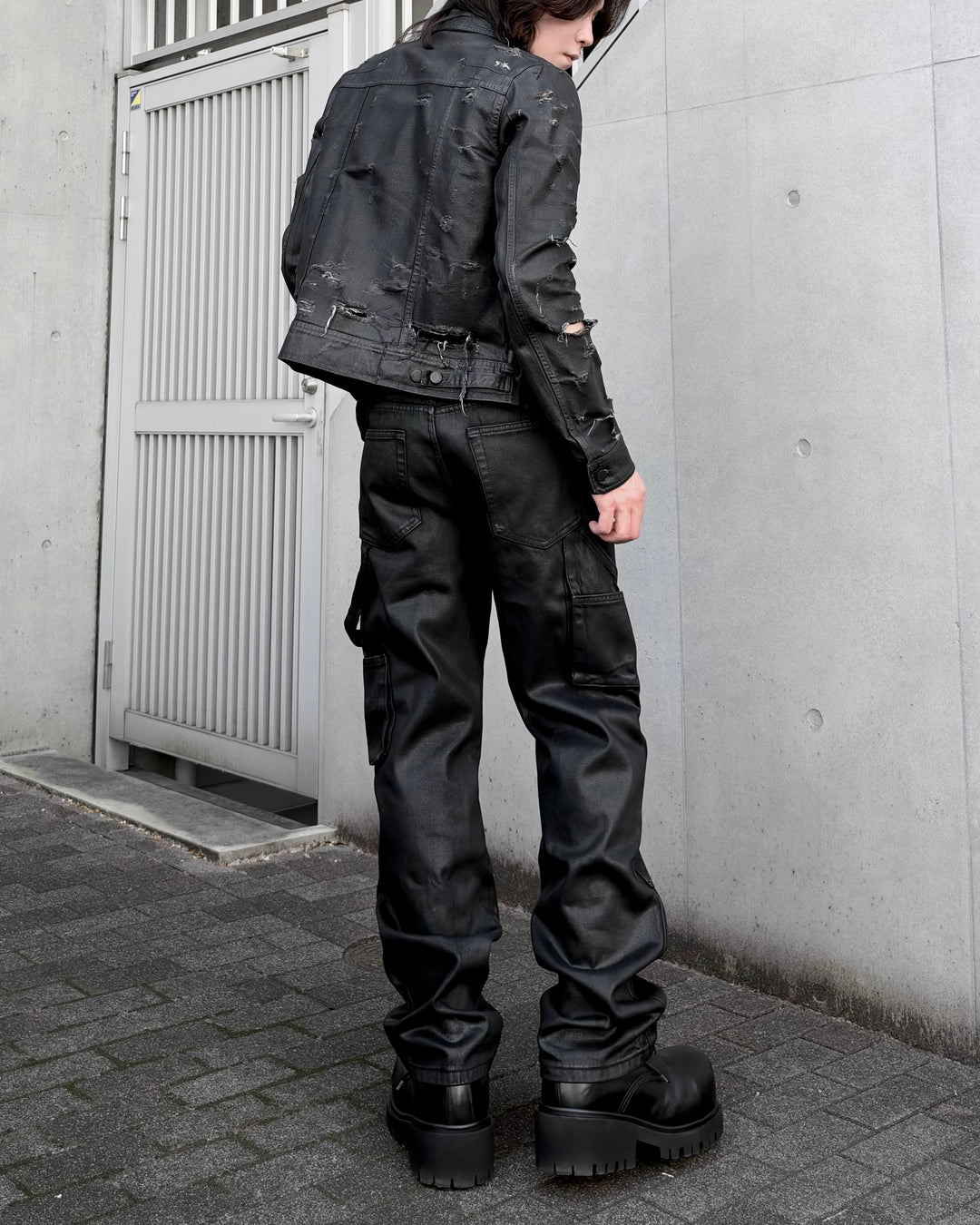 【10月POP-UP先行販售】"Coated Carpenter Double Knee Jeans"