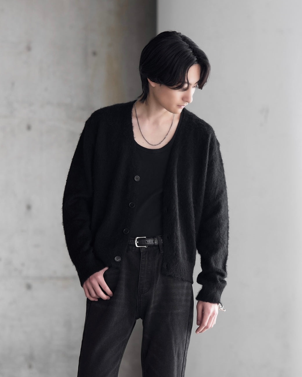 "Wool Mohair Cardigan"