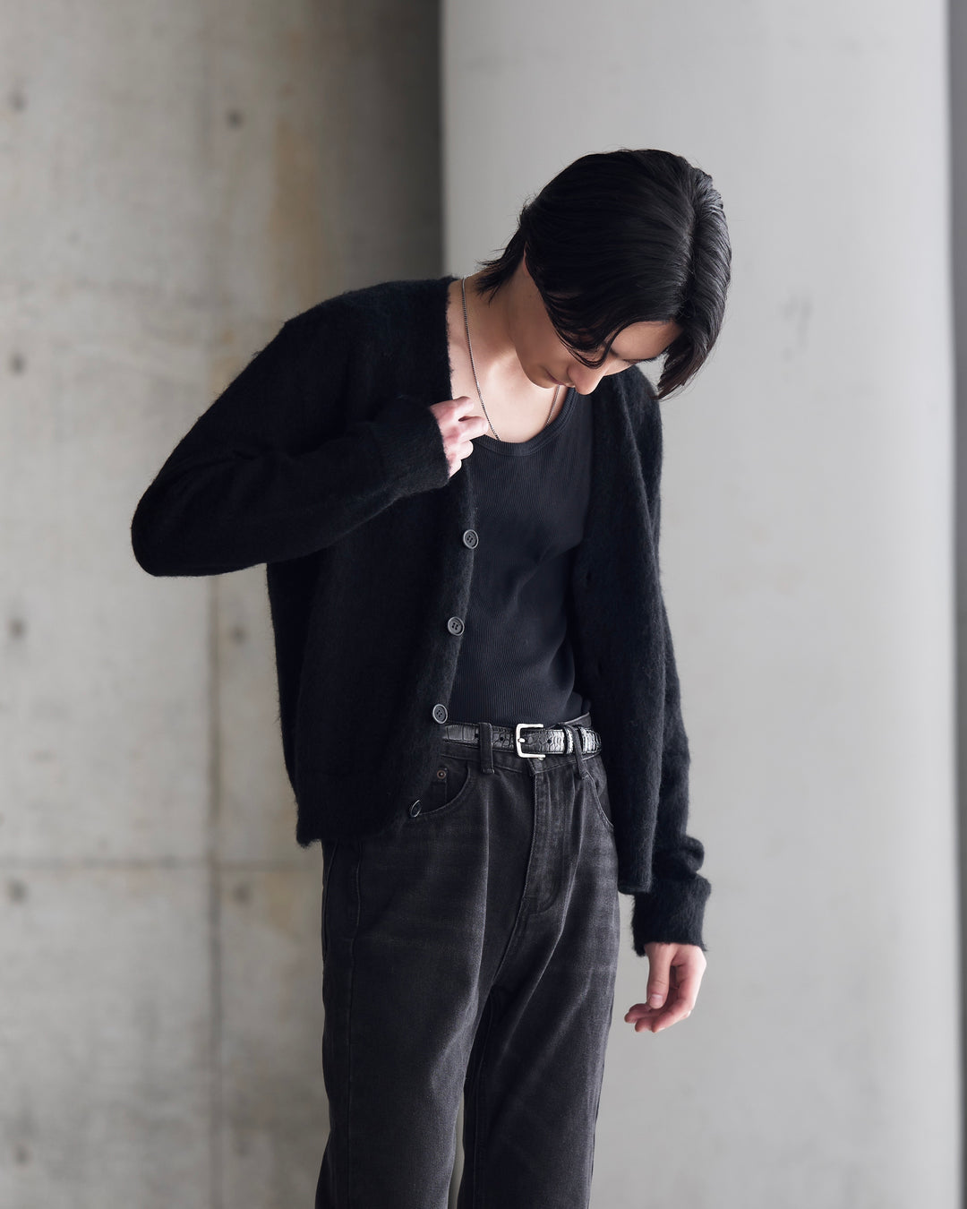 "Wool Mohair Cardigan"