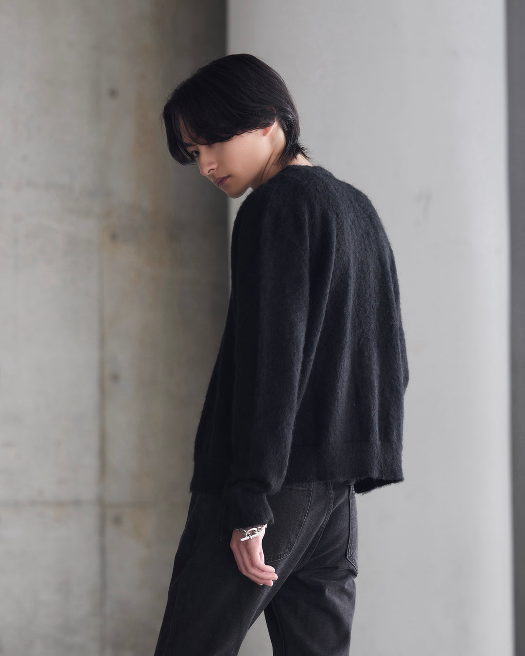 "Wool Mohair Cardigan"