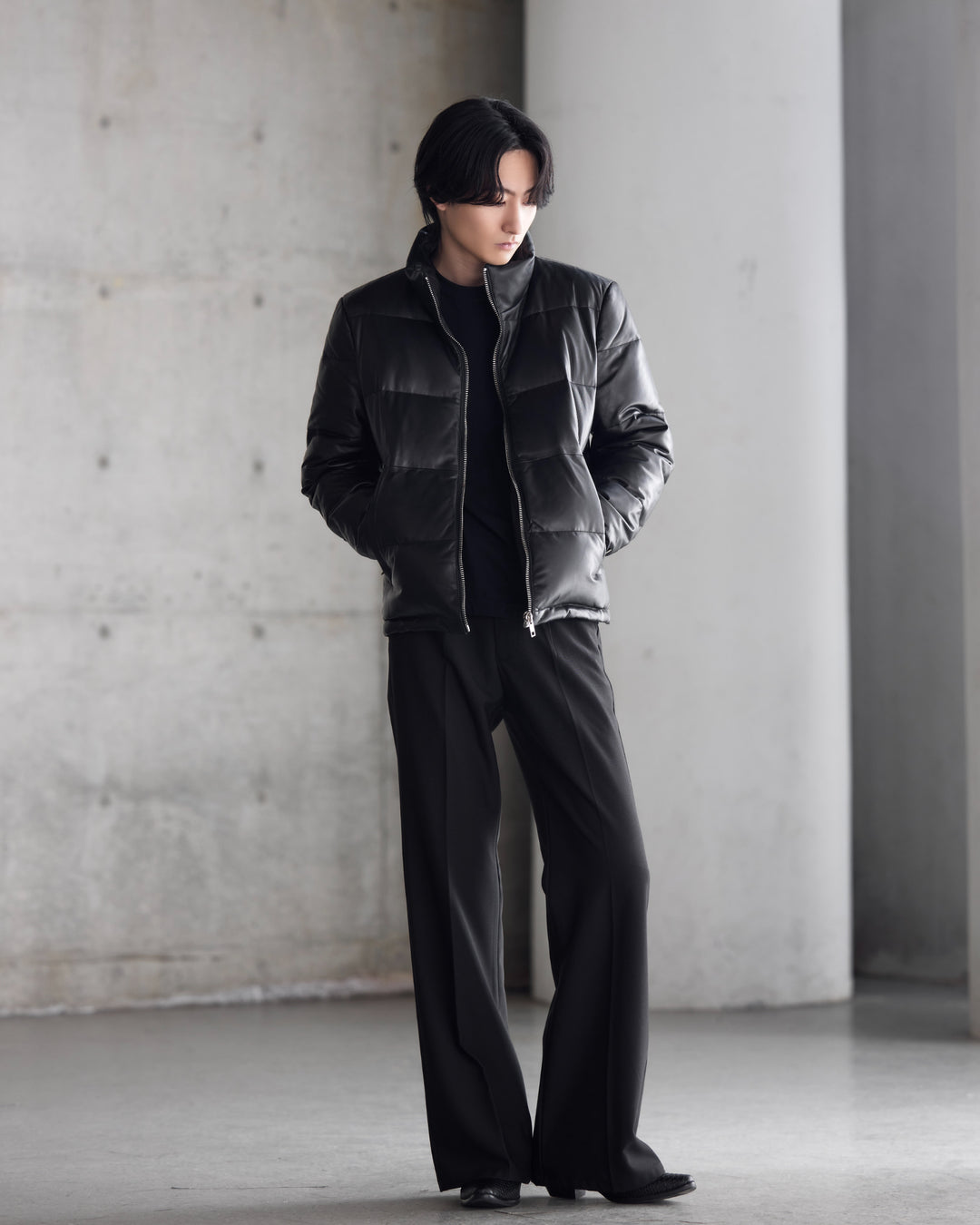 "램 가죽 다운 재킷"