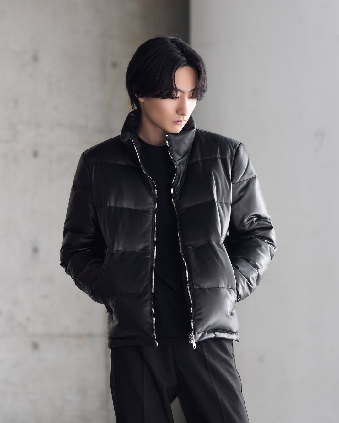 "램 가죽 다운 재킷"