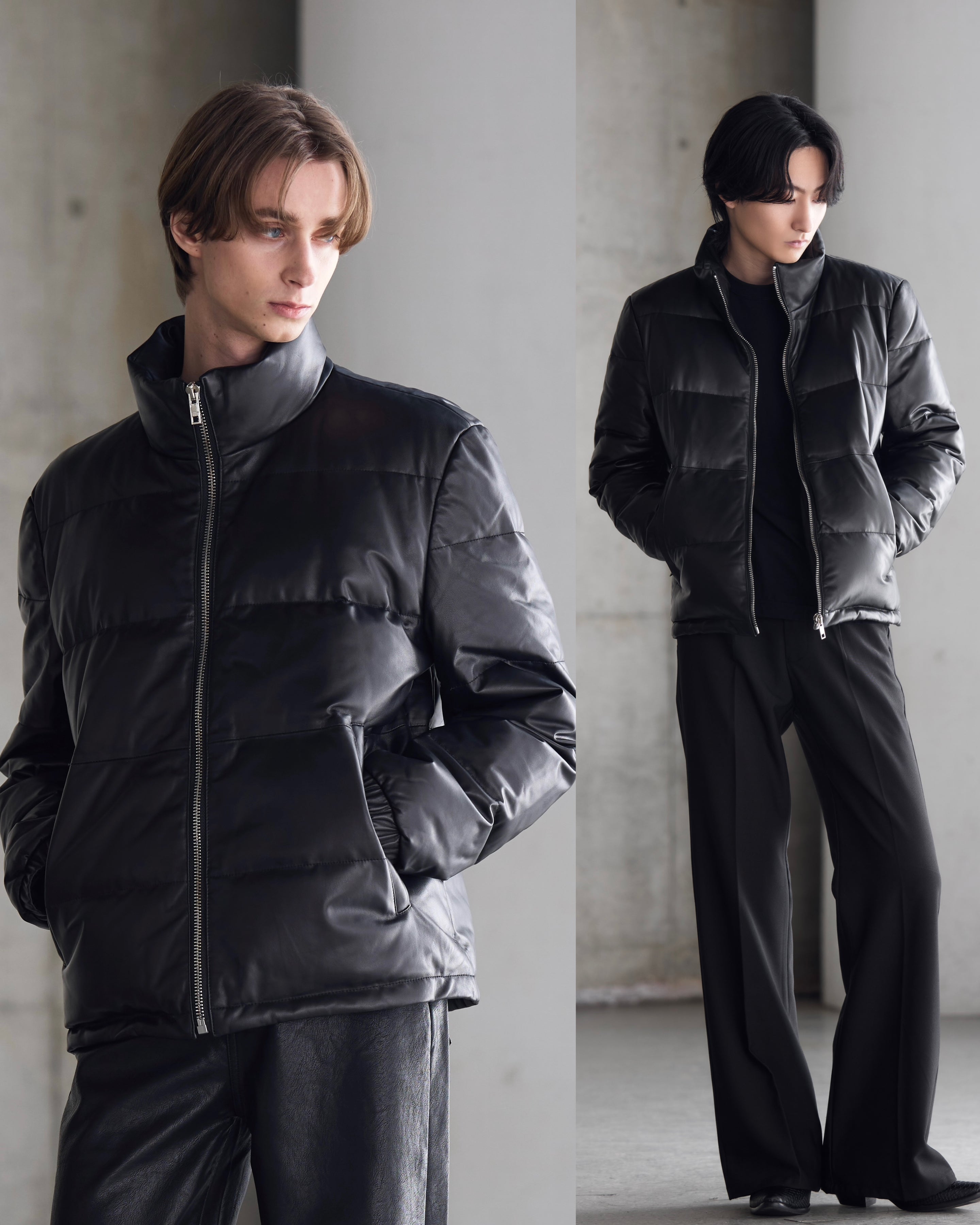 LAMB LEATHER DOWN JACKET