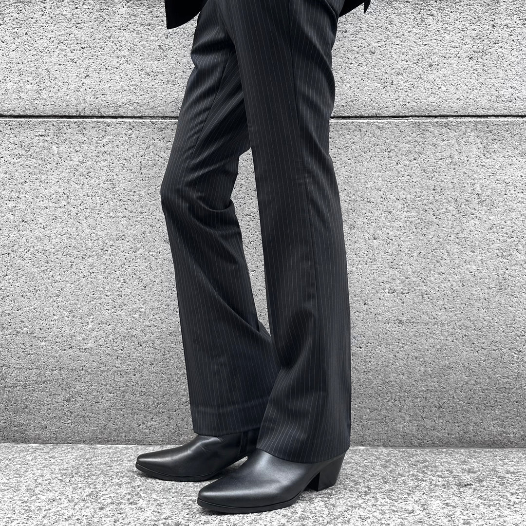 Striped Wool Flare Slacks” – PANERO