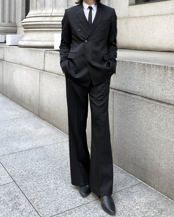 "Wool Wide Flare Slacks" 