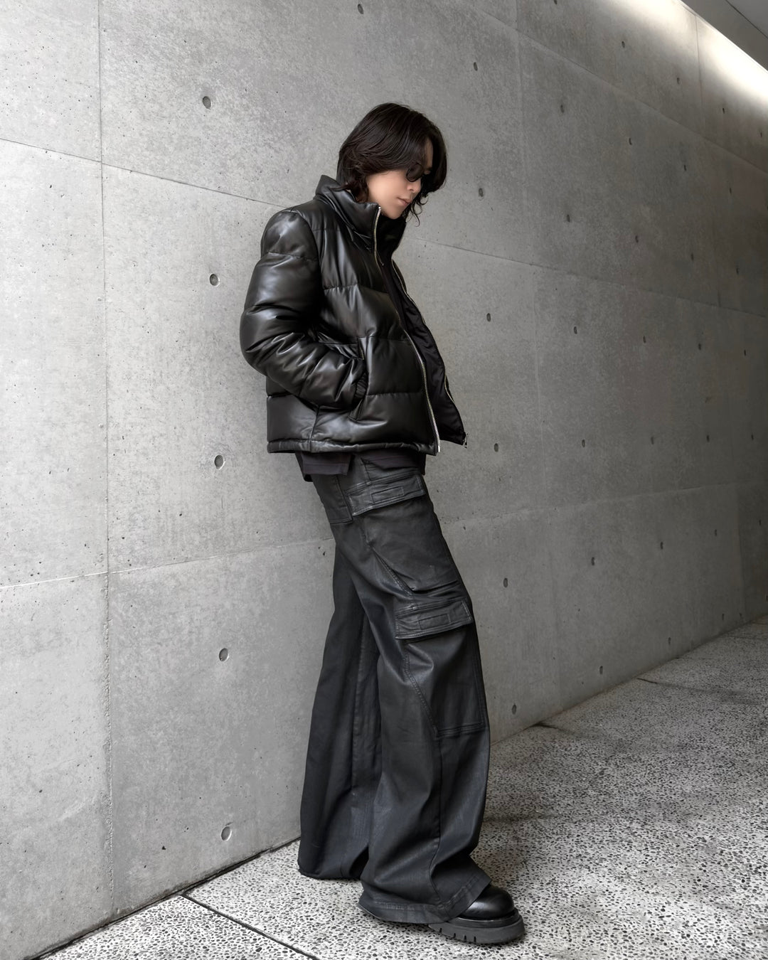 "램 가죽 다운 재킷"