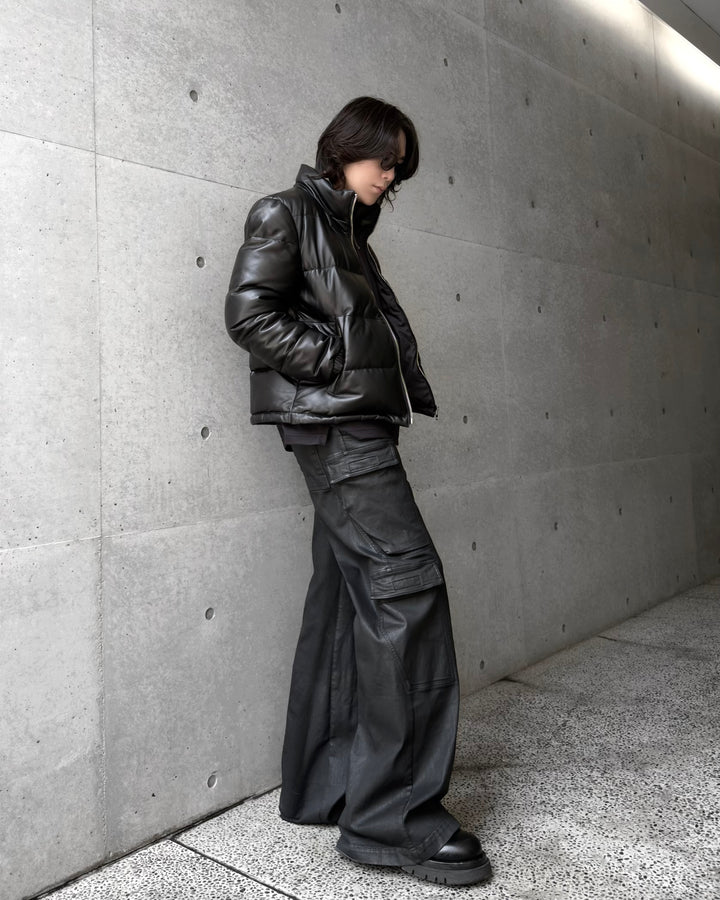 "램 가죽 다운 재킷"