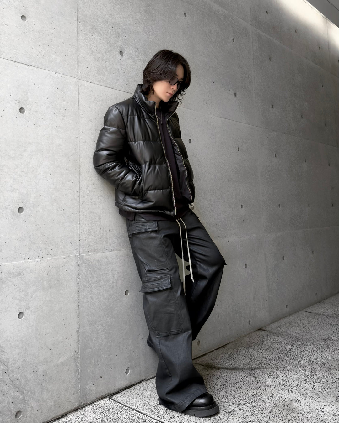 "램 가죽 다운 재킷"