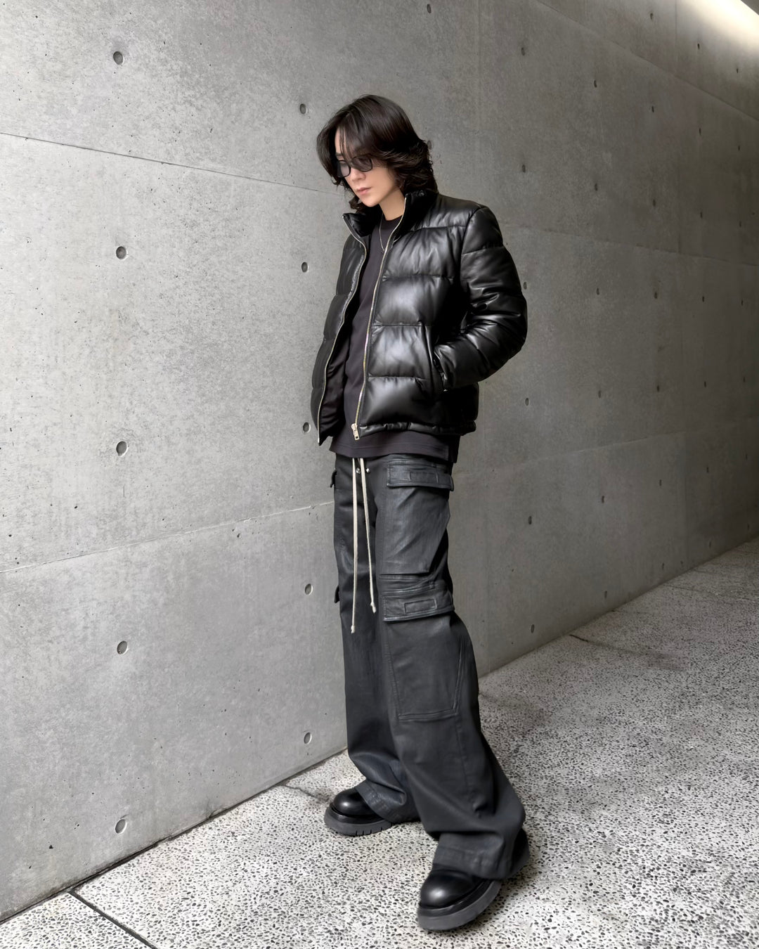 "램 가죽 다운 재킷"